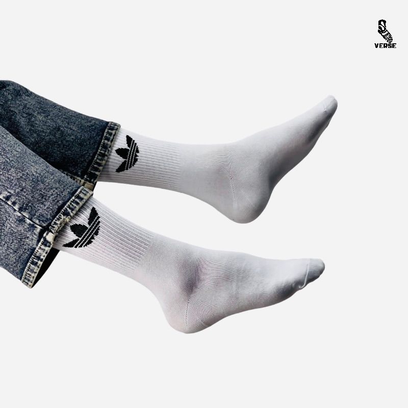 Adidas white crew socks