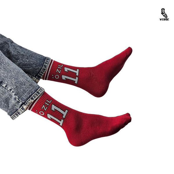 Ozil red crew socks